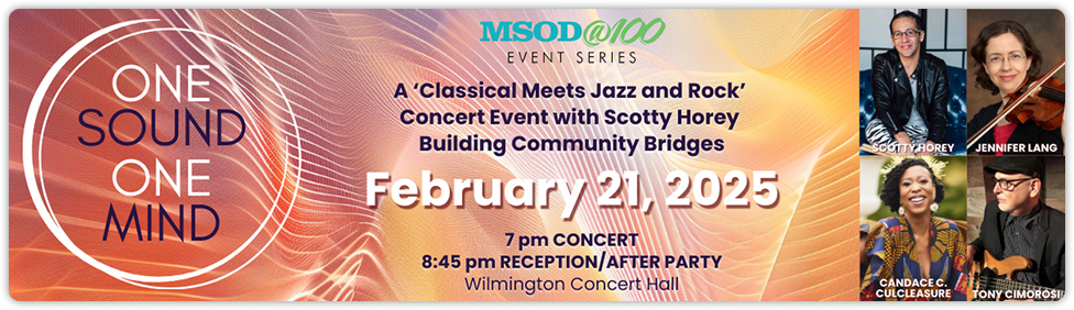 Join us at the Music School in Wilmington on February 21, 2025 at One Sound One Mind!